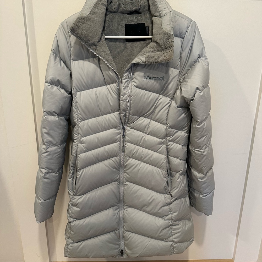 Marmot Women's Silver Puffer Coat - 700 Fill